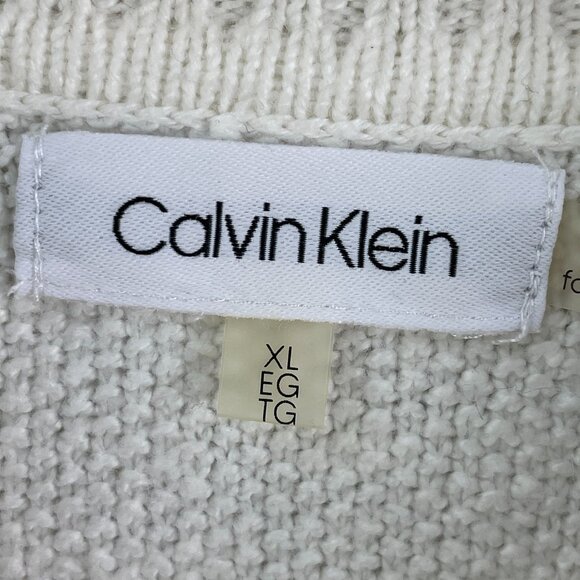 NEW Calvin Klein Womens XL Ivory Cowl Neck Sweater Raglan Sleeve Knit Top - Picture 4 of 11